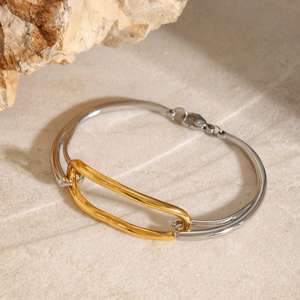Wholesale Geometric Stainless Steel Electroplated Bracelet