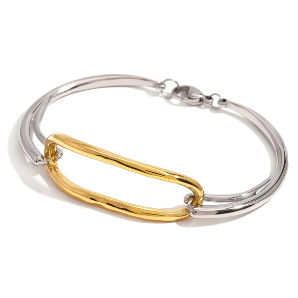 Wholesale Geometric Stainless Steel Electroplated Bracelet