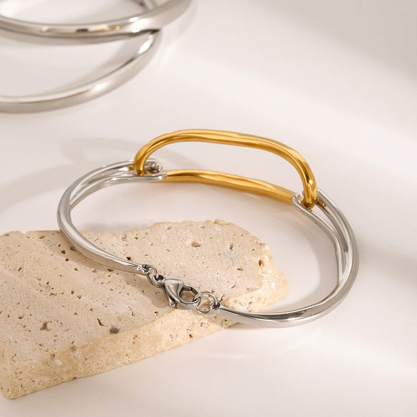 Wholesale Geometric Stainless Steel Electroplated Bracelet