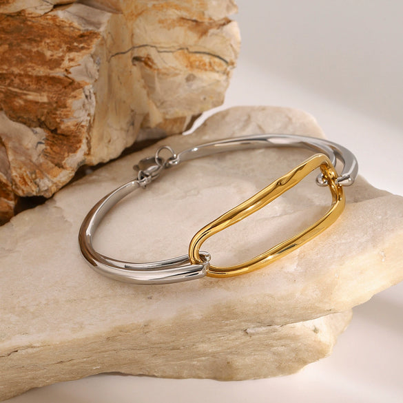 Wholesale Geometric Stainless Steel Electroplated Bracelet