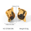 Wholesale Geometric Stainless Steel Electroplated Earrings For Women With Tiger's Eye Stone And Pearl Studs