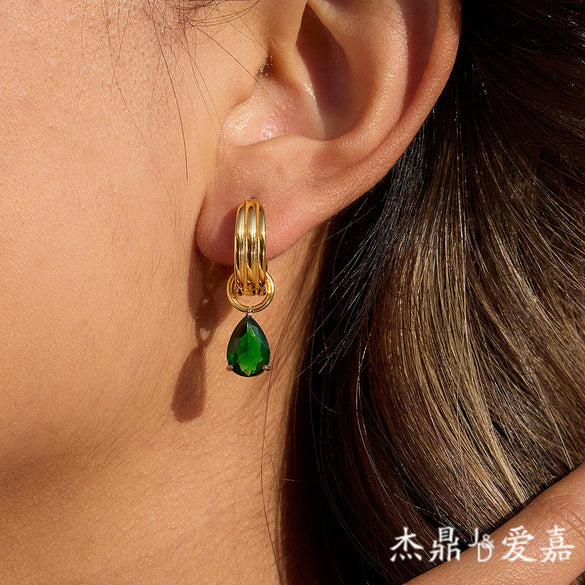 Wholesale Geometric Stainless Steel Electroplated Earrings For Women