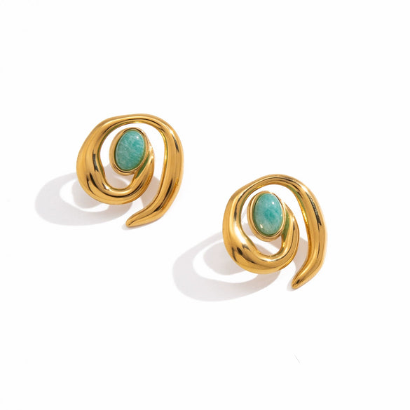 Wholesale Geometric Stainless Steel Electroplated Earrings For Women