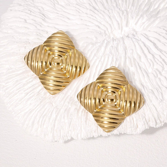 Wholesale Geometric Stainless Steel Electroplated Earrings For Women