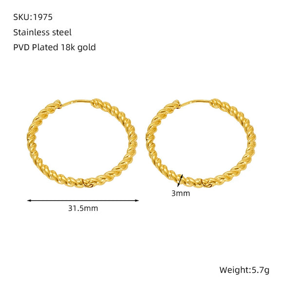 Wholesale Geometric Stainless Steel Electroplated Earrings For Women