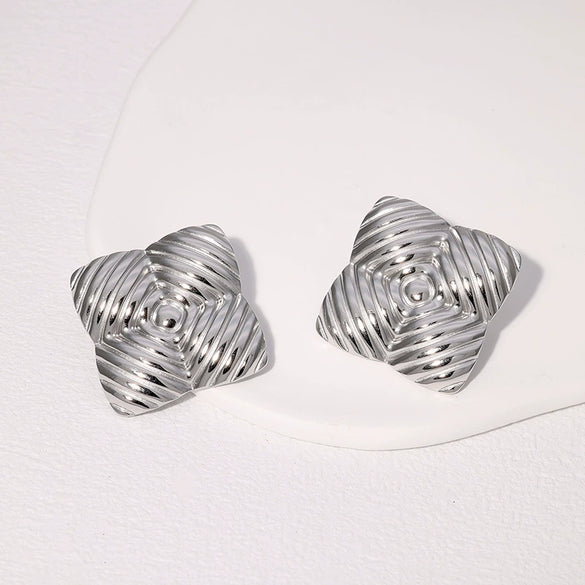 Wholesale Geometric Stainless Steel Electroplated Earrings For Women