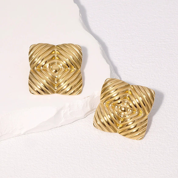 Wholesale Geometric Stainless Steel Electroplated Earrings For Women