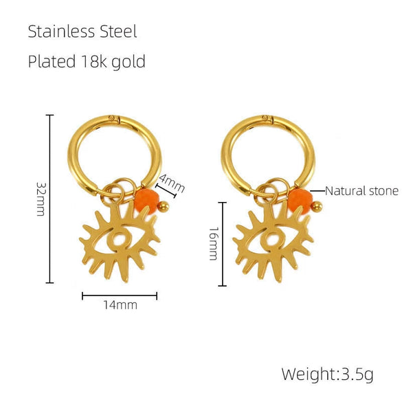 Wholesale Geometric Stainless Steel Electroplated Earrings Unisex Niche Style