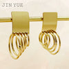 Wholesale Geometric Stainless Steel Electroplated Earrings
