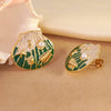 Wholesale Geometric Stainless Steel Electroplated Epoxy Shell Oil Drop Conch Starfish Earrings For Women