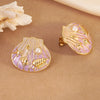 Wholesale Geometric Stainless Steel Electroplated Epoxy Shell Oil Drop Conch Starfish Earrings For Women