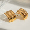 Wholesale Geometric Stainless Steel Electroplated Fashion Simple Smooth Concaveconvex Earrings Trend Jewelry