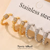 Wholesale Geometric Stainless Steel Electroplated Ferris Wheel Twist Cshaped Zircon Earrings For Women