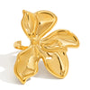 Wholesale Geometric Stainless Steel Electroplated Flower Ring Jewelry For Women