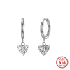 Wholesale Geometric Stainless Steel Electroplated Heartshaped Diamondencrusted Zircon Earrings Unisex Original Design Style