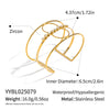 Wholesale Geometric Stainless Steel Electroplated Hollow Open Bracelet With Lines Inlaid With Zircon
