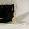 Wholesale Geometric Stainless Steel Electroplated Hollow Openstyle Necklace For Women With White Shell Inlay
