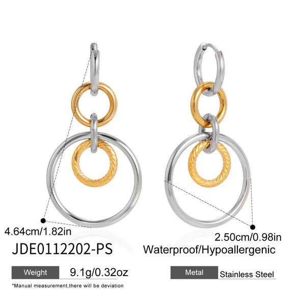 Wholesale Geometric Stainless Steel Electroplated Hoop Earrings For Women