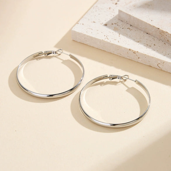 Wholesale Geometric Stainless Steel Electroplated Hoop Earrings For Women