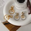 Wholesale Geometric Stainless Steel Electroplated Hoop Earrings For Women