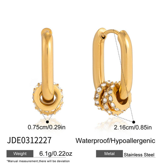 Wholesale Geometric Stainless Steel Electroplated Hoop Earrings For Women