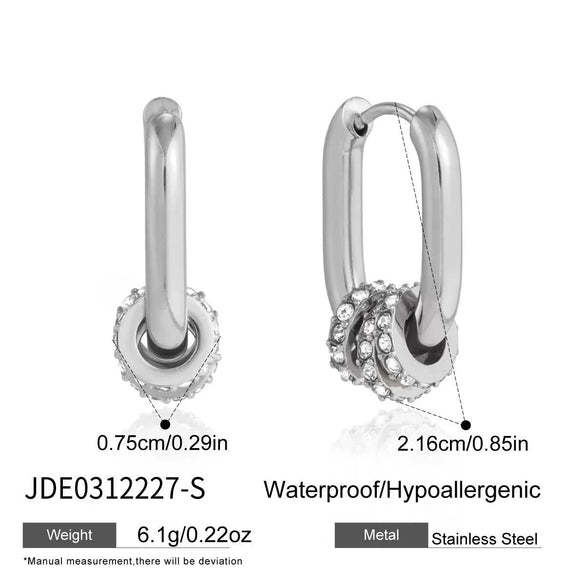 Wholesale Geometric Stainless Steel Electroplated Hoop Earrings For Women
