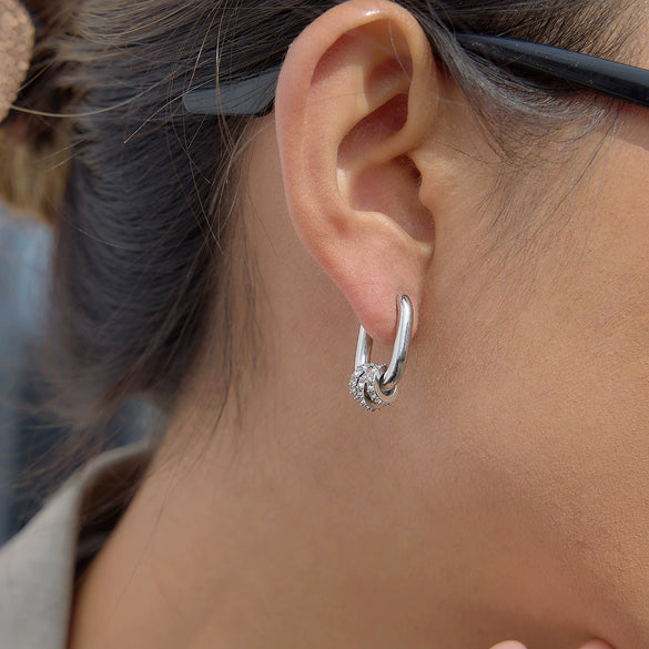 Wholesale Geometric Stainless Steel Electroplated Hoop Earrings For Women