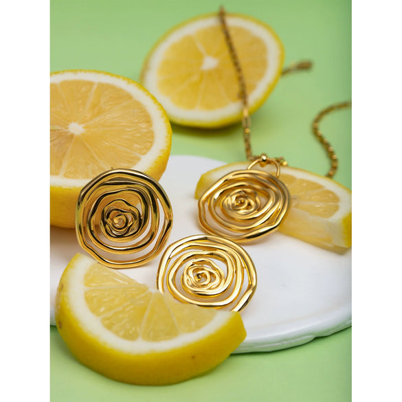 Wholesale Geometric Stainless Steel Electroplated Hoop Earrings For Women