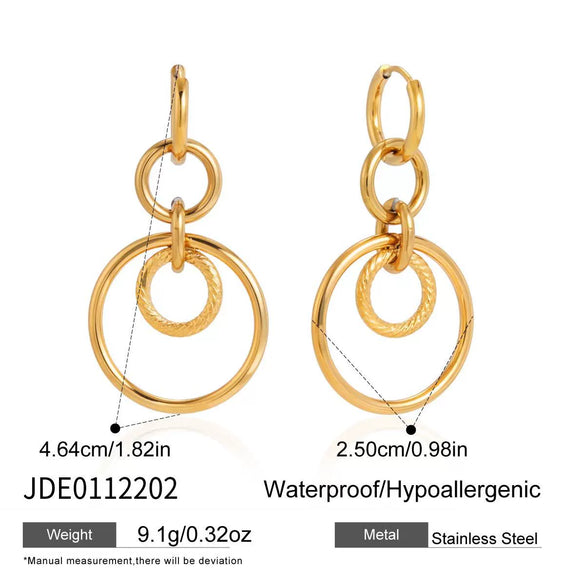 Wholesale Geometric Stainless Steel Electroplated Hoop Earrings For Women