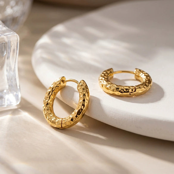 Wholesale Geometric 316 Stainless Steel Electroplated Hoop Earrings Unisex Original Design