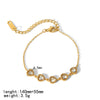 Wholesale Geometric Stainless Steel Electroplated Inlaid Zircon Bracelet For Women