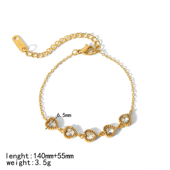 Wholesale Geometric Stainless Steel Electroplated Inlaid Zircon Bracelet For Women