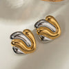 Wholesale Geometric Stainless Steel Electroplated Irregular Concaveconvex Women's Earrings