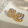 Wholesale Geometric Stainless Steel Electroplated Irregular Concaveconvex Women's Earrings