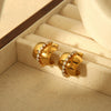 Wholesale Geometric Stainless Steel Electroplated 18K Gold Cshaped Earrings For Women