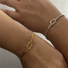 Wholesale Geometric Stainless Steel Electroplated 18K Gold Doublelayer Couple Bracelet For Women