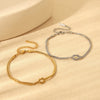 Wholesale Geometric Stainless Steel Electroplated 18K Gold Doublelayer Couple Bracelet For Women