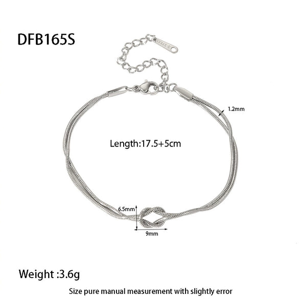Wholesale Geometric Stainless Steel Electroplated 18K Gold Doublelayer Couple Bracelet For Women