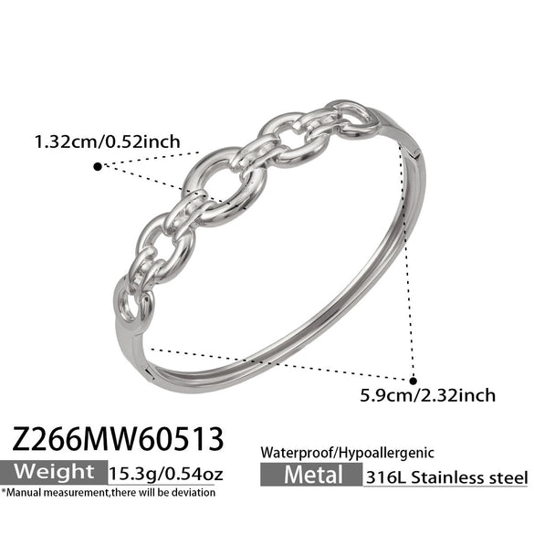 Wholesale Geometric Stainless Steel Electroplated 18K Gold Heart Chain Bracelets Jewelry Accessories