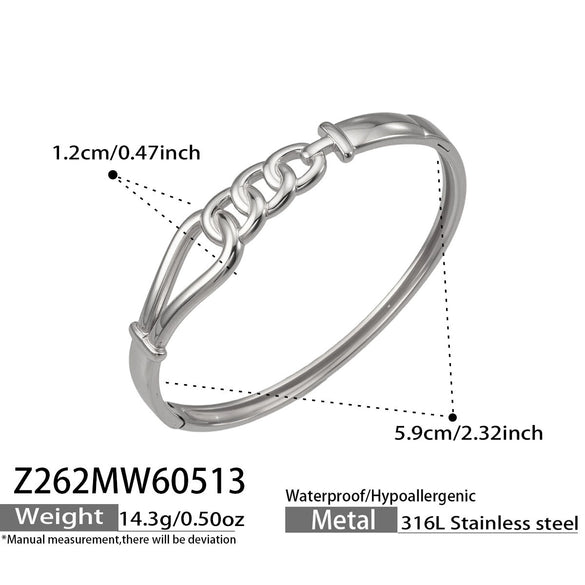 Wholesale Geometric Stainless Steel Electroplated 18K Gold Heart Chain Bracelets Jewelry Accessories