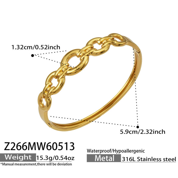 Wholesale Geometric Stainless Steel Electroplated 18K Gold Heart Chain Bracelets Jewelry Accessories
