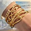 Wholesale Geometric Stainless Steel Electroplated 18K Gold Heart Chain Bracelets Jewelry Accessories