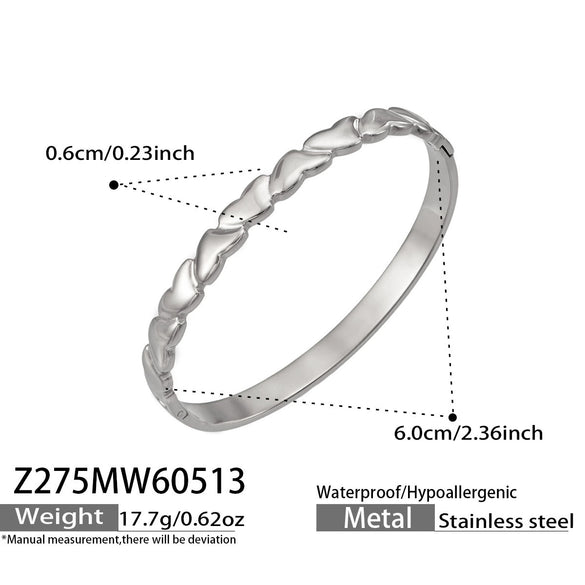 Wholesale Geometric Stainless Steel Electroplated 18K Gold Heart Chain Bracelets Jewelry Accessories