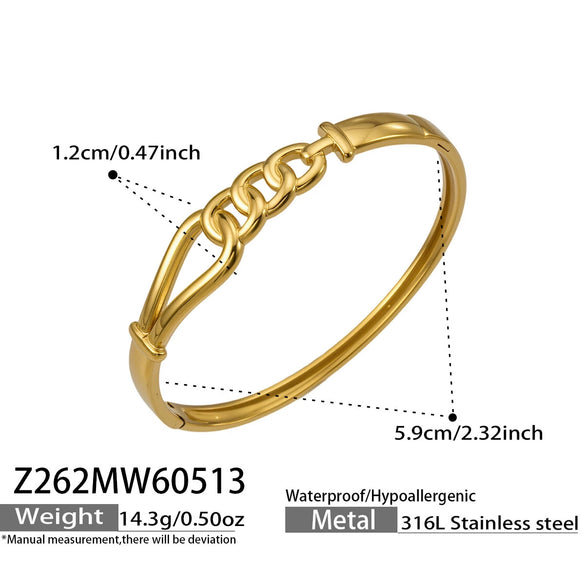 Wholesale Geometric Stainless Steel Electroplated 18K Gold Heart Chain Bracelets Jewelry Accessories
