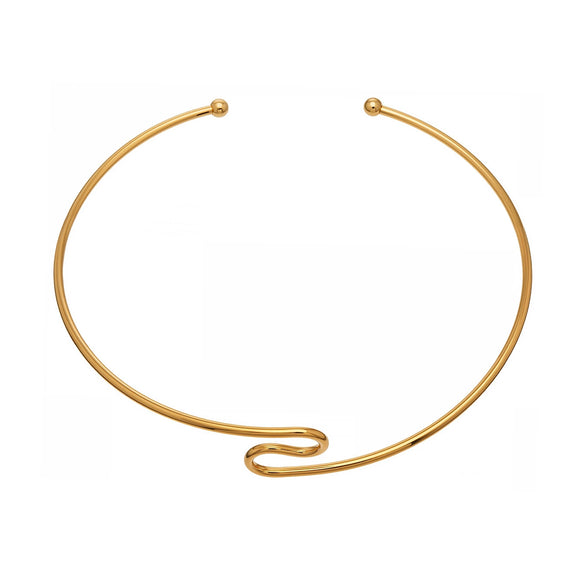 Wholesale Geometric Stainless Steel Electroplated 18K Gold Open Choker Necklace For Women
