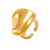Wholesale Geometric Stainless Steel Electroplated 18K Gold Threedimensional Ring For Women