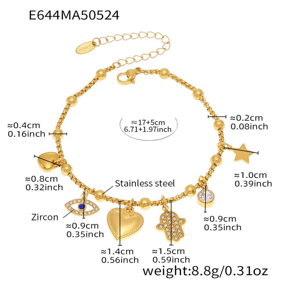 Wholesale Geometric Stainless Steel Electroplated 18K Real Gold 5A Zircon Diy Bracelet Anklet Jewelry For Women