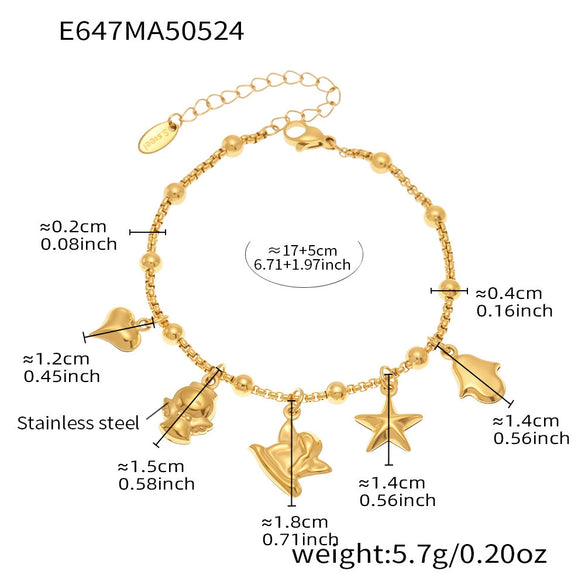 Wholesale Geometric Stainless Steel Electroplated 18K Real Gold 5A Zircon Diy Bracelet Anklet Jewelry For Women