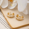 Wholesale Geometric Stainless Steel Electroplated Microencrusted Hoop Earrings For Women