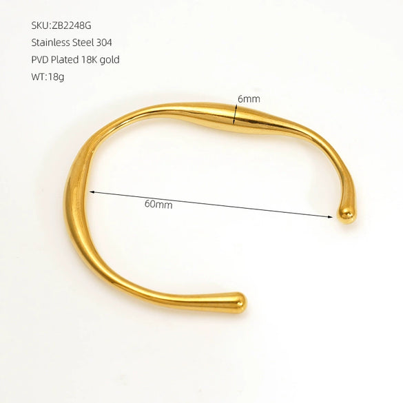 Wholesale Geometric Stainless Steel Electroplated Open Bracelet For Women